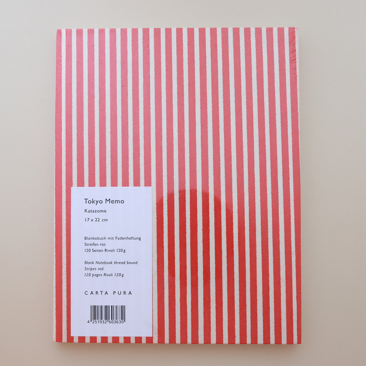 Carta Pura Tokyo Memo Notebook Red Stripe